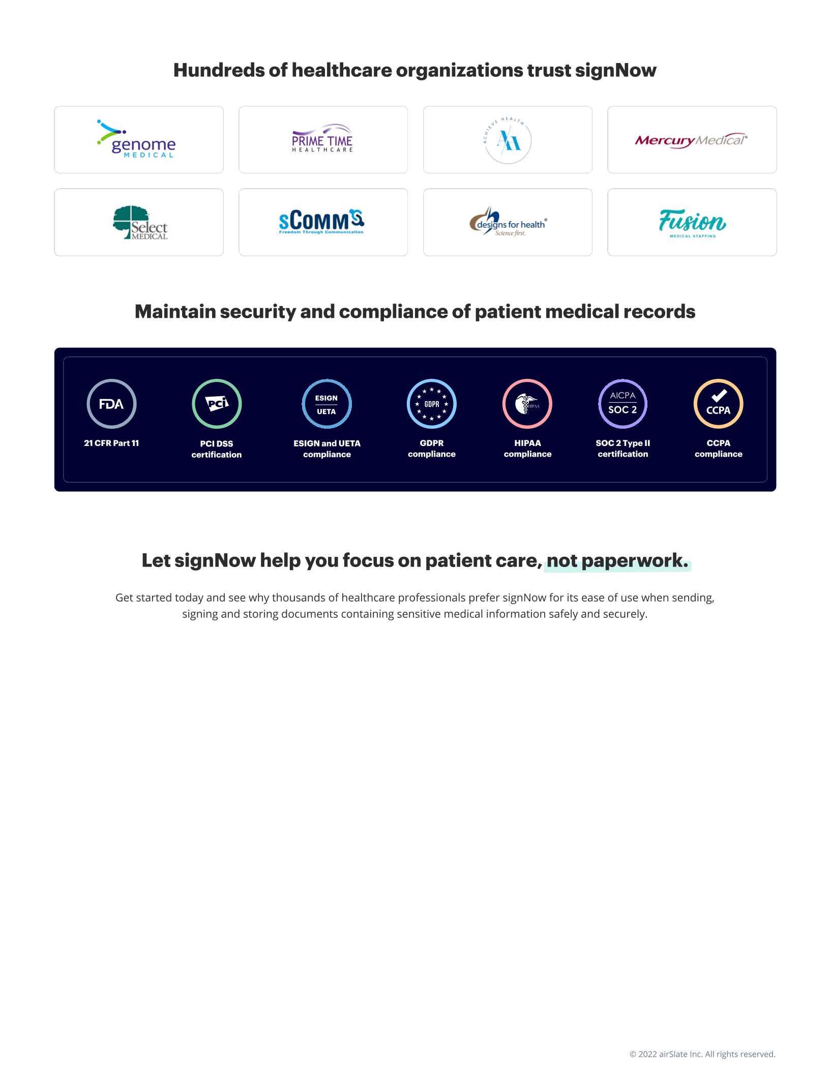 signNow for Healthcare: Solution overview
